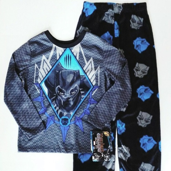 New Black Panther pajamas boys size XS S M L Black Panther 2 piece pajamas